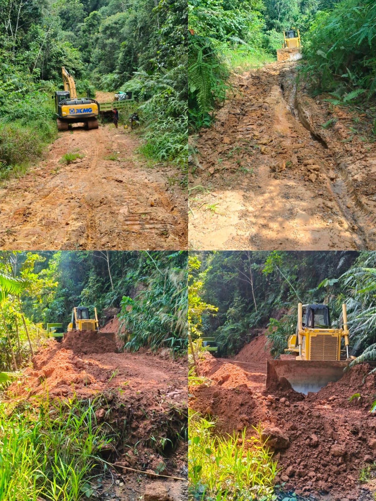 Alat Berat Kecamatan Sungai Boh Dukung Perbaikan Jalan dan Jembatan untuk Kelancaran Perjalanan Romb